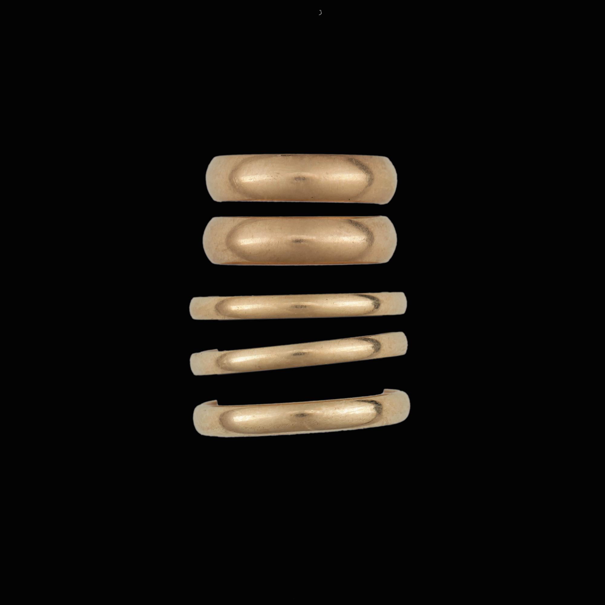 RINGAR, 5 st, 14k samt 18K guld. Total vikt ca 15,5 gram.