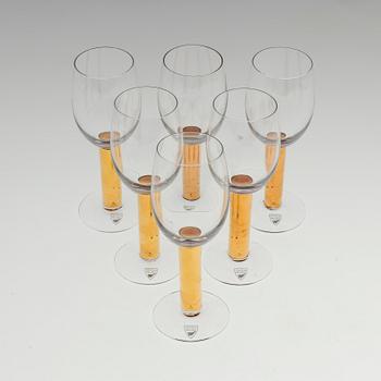 A set of six "Nobel" wine glasses design Gunnar Cyrén for Orrefors.