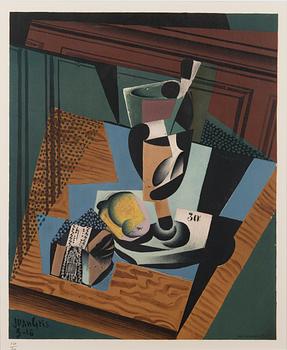 JUAN GRIS, efter, färglitografi, signerad Juan Gris 5-16 i trycket och numrerad 134/200, Henri Deschamps lith.