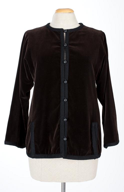 An Yves Saint Laurent jacket, from the Russian Collection.