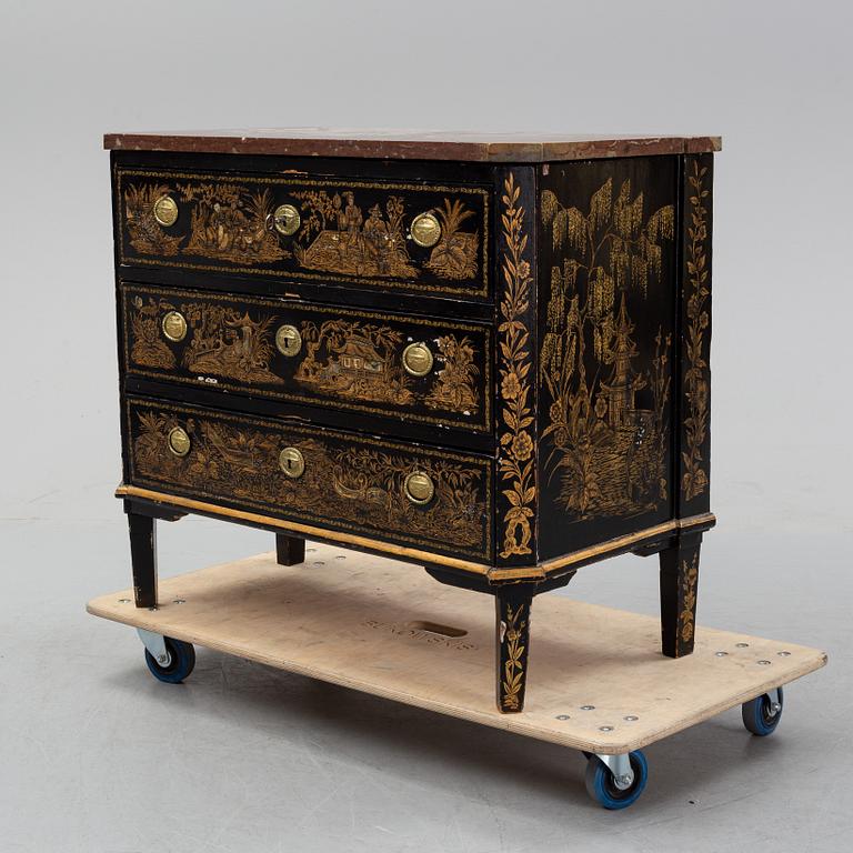 A 19th century gustavian style chest of drawers.