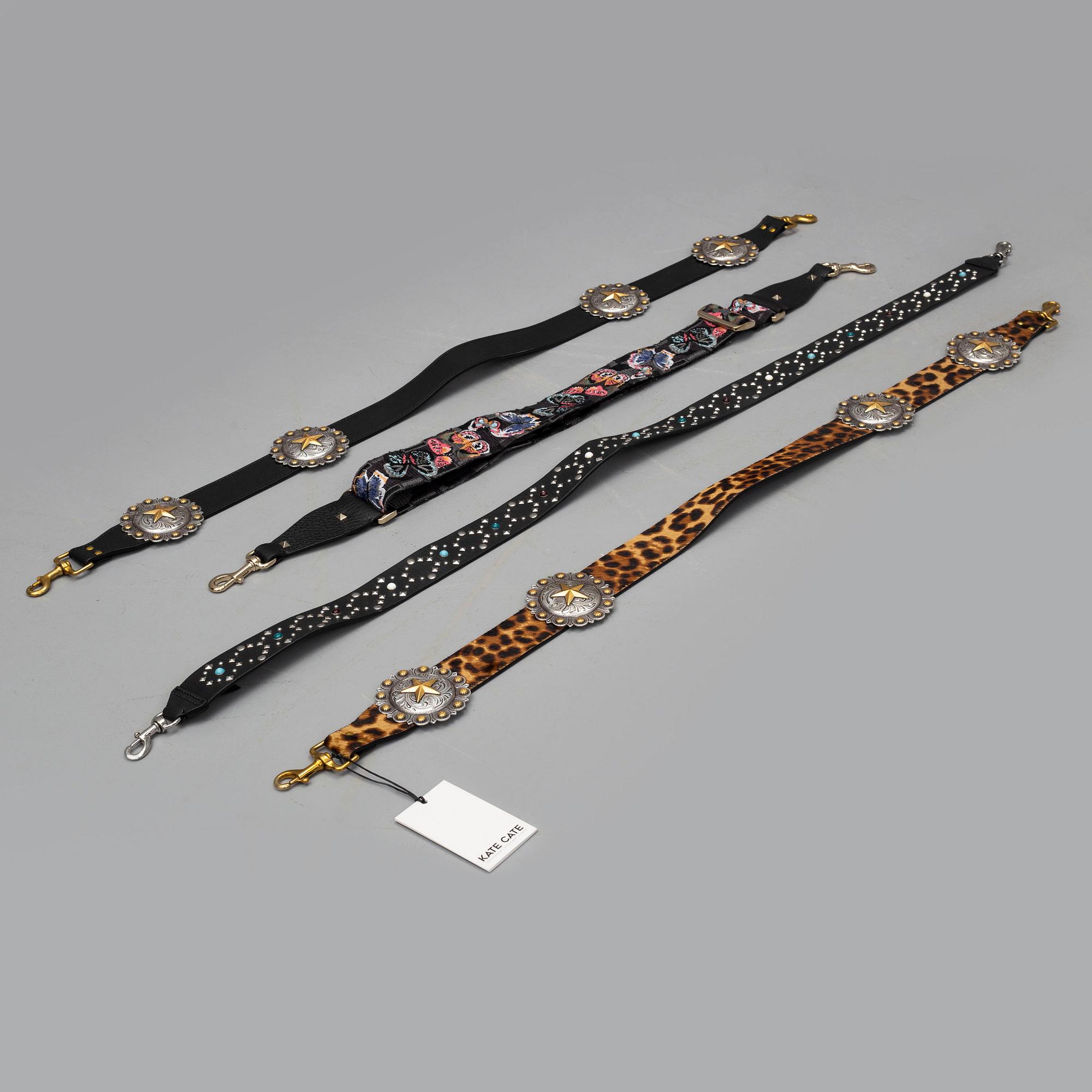 4 bag/skoulder straps from Valentino and Kate Cate.
