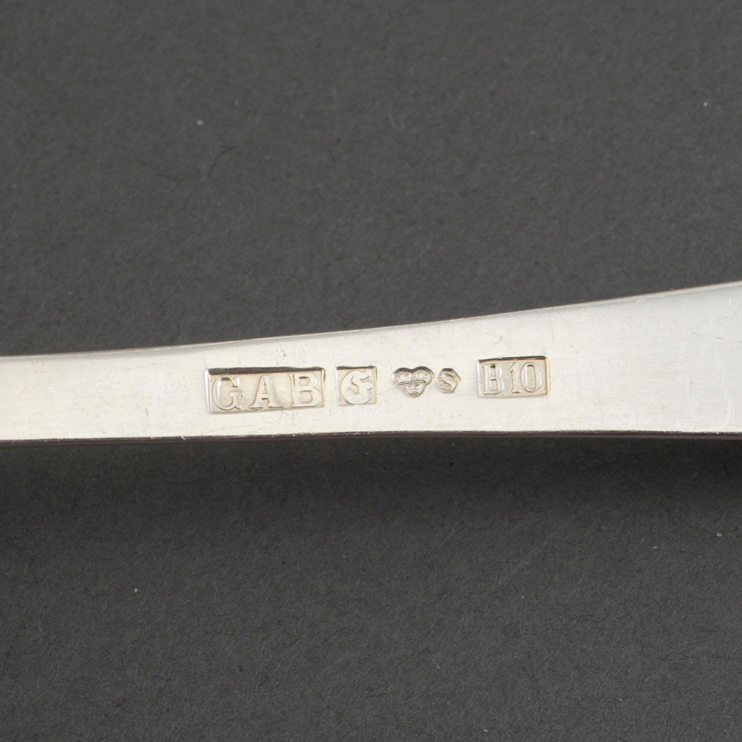 30 pieces of silver cutlery "Rosenholm", GAB, Stockholm, ca 1965-1979. Weight ca 1422 grams.
