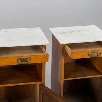 A pair of jugend bedside tables.