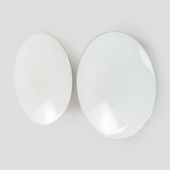 Arne Jacobsen, ceiling lamps/wall lamps, a pair, "AJ-Eklipta", Louis Poulsen, Denmark.