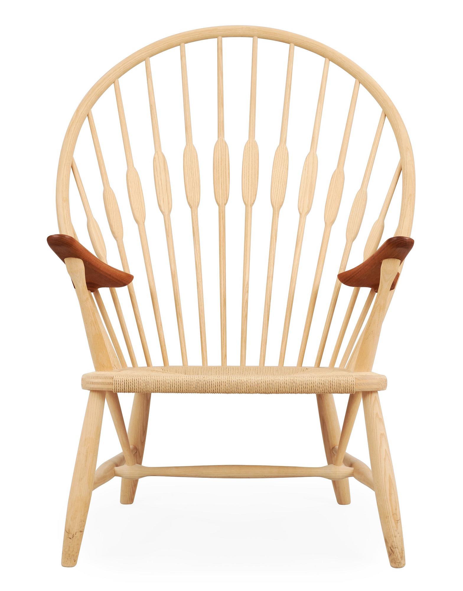 A Hans J Wegner ash and teak 'Peacock chair', by PP Møbler, Denmark.