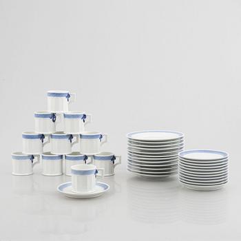 Arnold Krogh, kaffeservis, 23 delar, "Blå vifte", Royal Copenhagen.