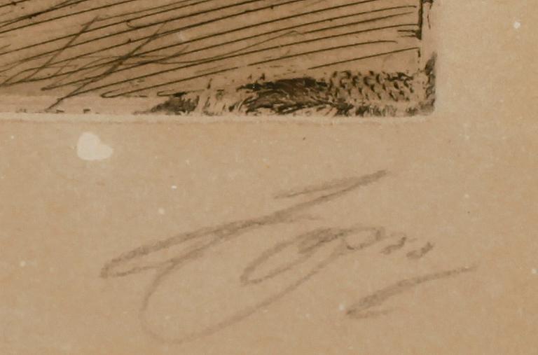 ANDERS ZORN, etsning, sign.
