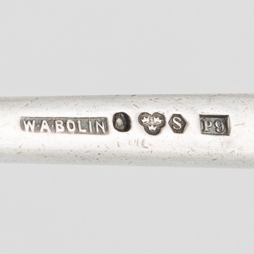 W.A Bolin, honungssked, silver, design Barbro Littmarck, Stockholm, 1965.