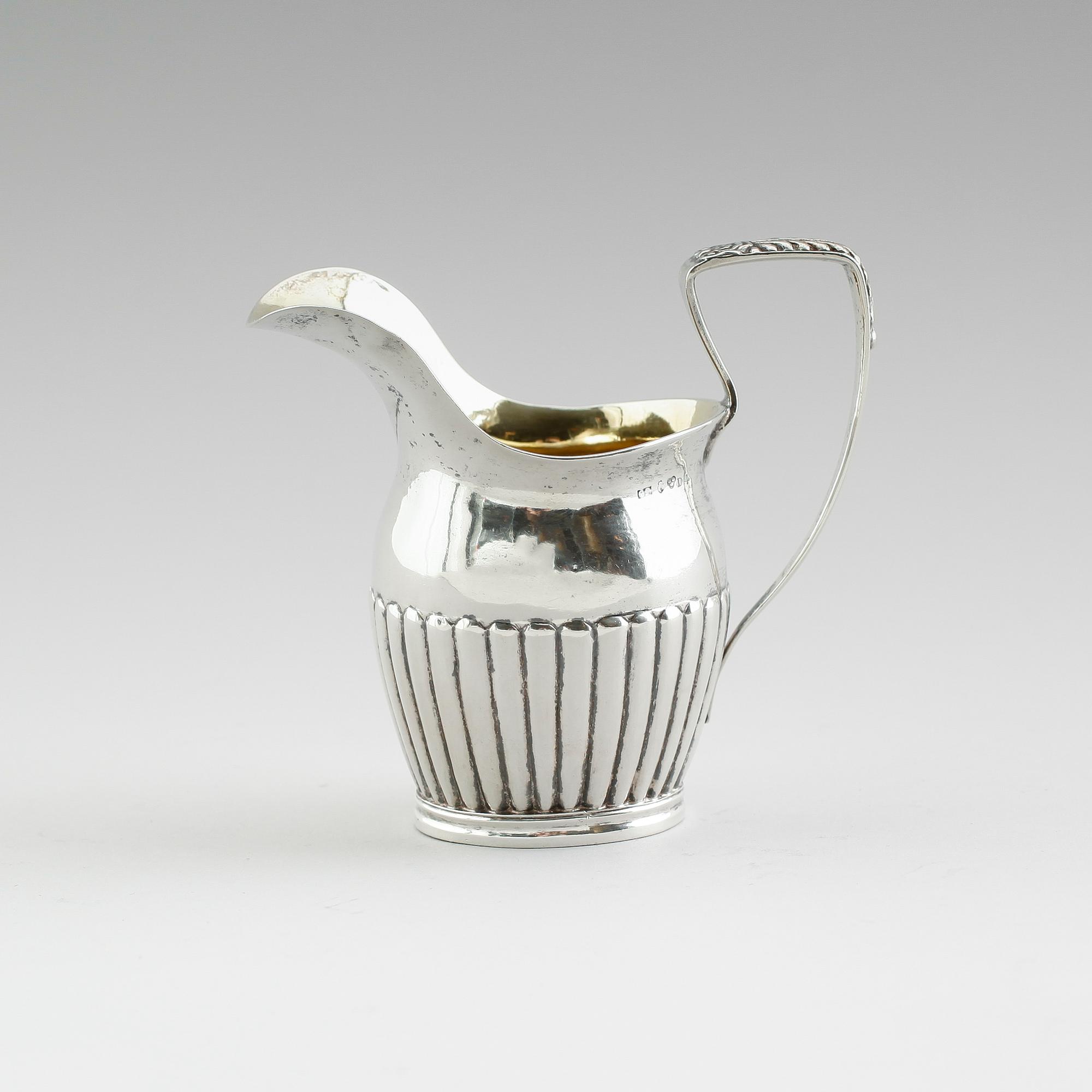 GRÄDDKANNA, silver, Gustaf Folcker, Stockholm 1834. Vikt ca 81 gram.