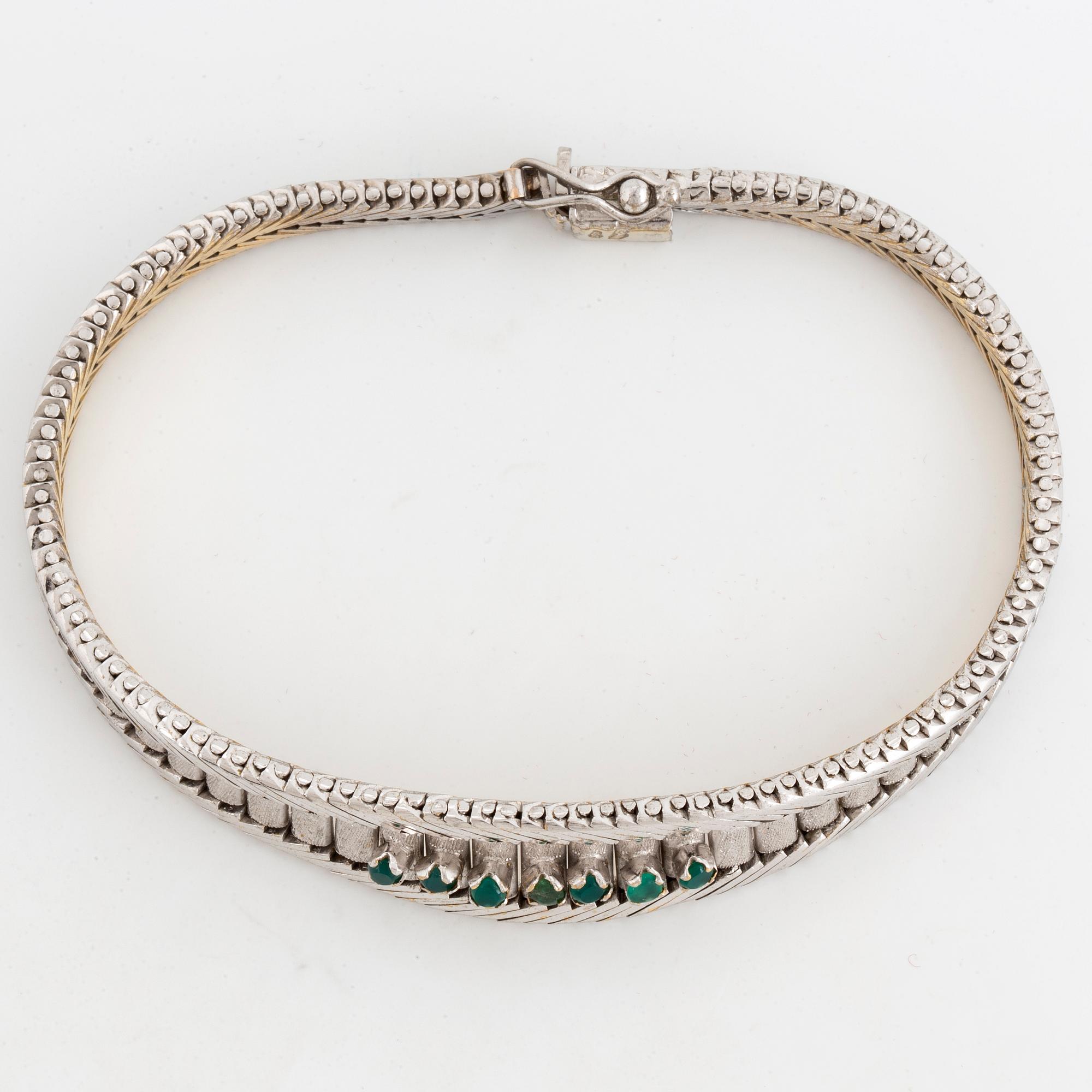 ARMBAND, med smaragder.