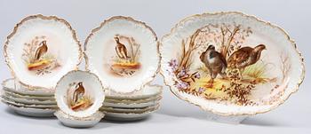 FRUKTSERVIS, porslin, 15 delar, Limoges, tidigt 1900-tal.