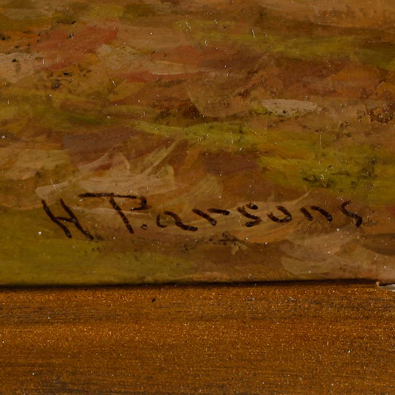 H PARSONS, olja på pannå, England, omkring år 1900.