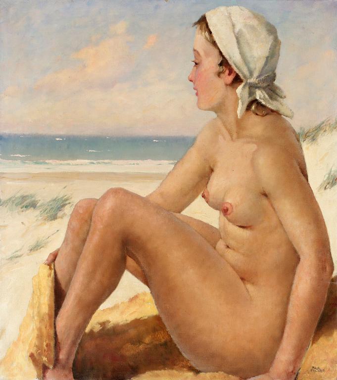 Paul Fischer, Baderska på strand.