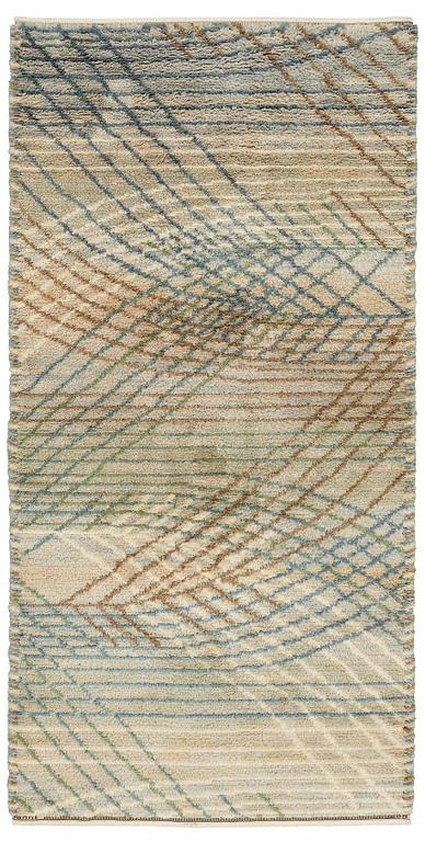 Barbro Nilsson, MATTA, "Marina, ljus", rya, ca 305 x 151 cm, signerad AB MMF BN.
