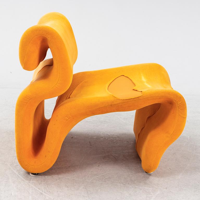 Jan Ekselius, fåtölj med fotpall, "Etcetera", JOC möbler, Vetlanda, 1970-tal.