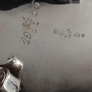 PARTI SILVER, 19 delar, bland annat CG Hallberg, Stockholm, 1935. Total vikt ca 1489g.