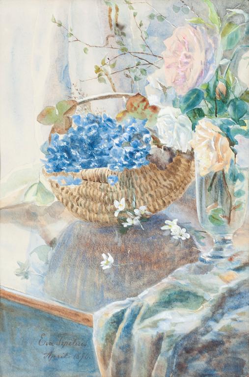 EVA TOPELIUS, water colour. signed and dated april 1890.