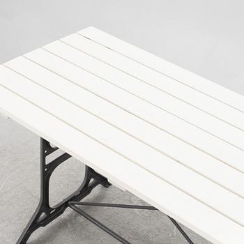 A contemporary garden table.