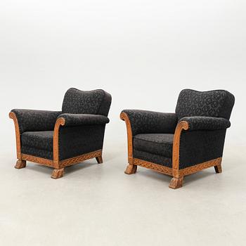 Armchairs, a pair from the 1940s, Swedish Modern.