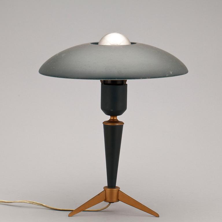 BORDSLAMPA, metall, 1950-tal.