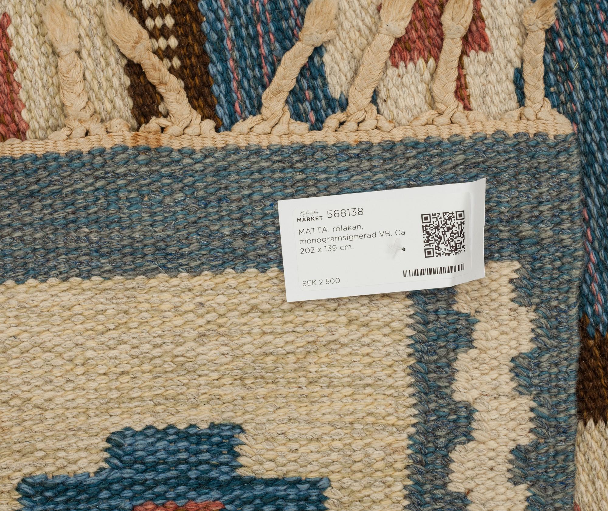 MATTA, rölakan, monogramsignerad VB. Ca 202 x 139 cm.