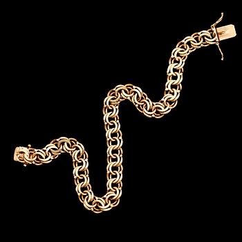 ARMBAND, 18 k guld, 1963, bismarcklänk. Vikt ca 23 gram.