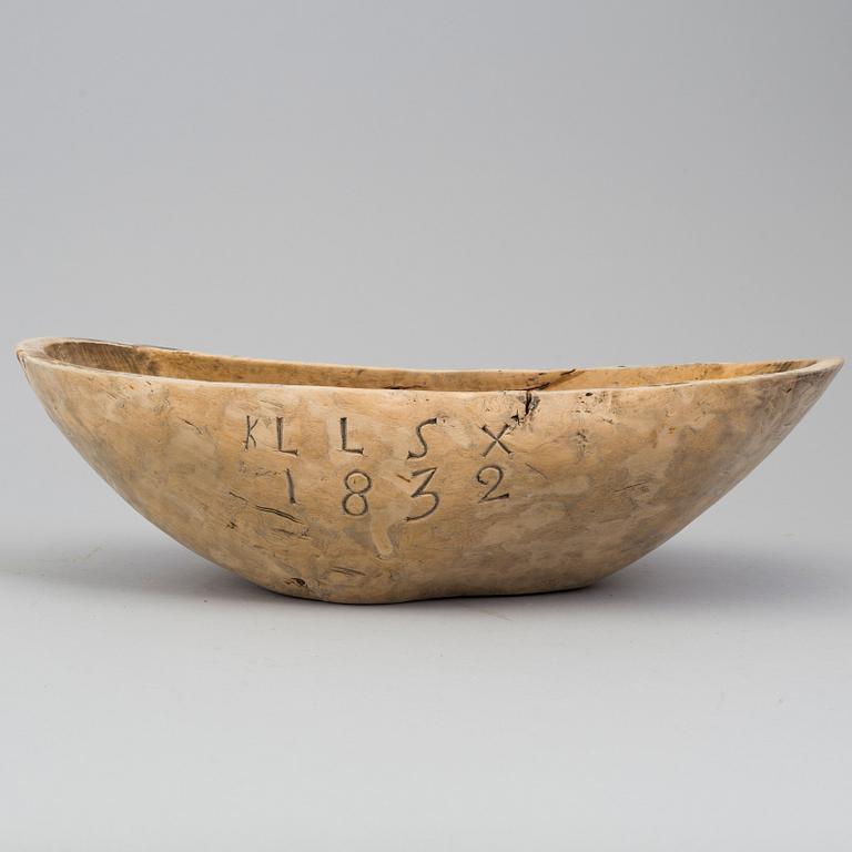 a swedish wooden bowl, 19th century.