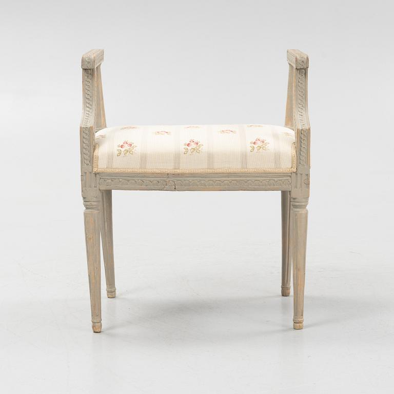 A late Gustavian stool, late 18th century.