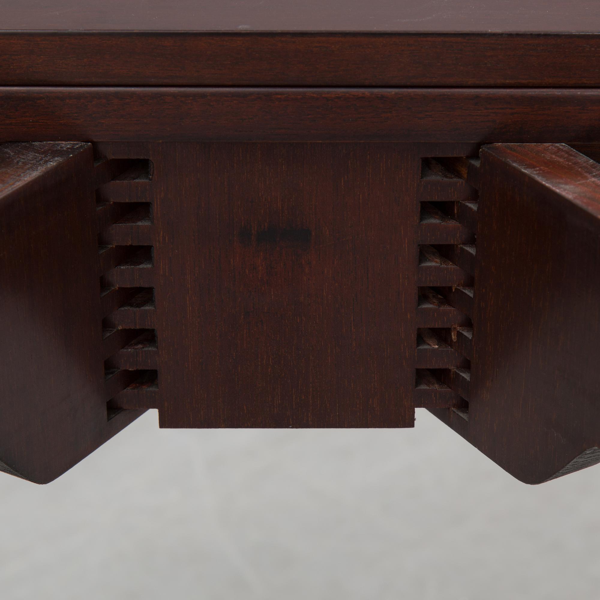 SIDE TABLE / FOLDING DINNER DEMI LUNE TABLE, mahogany, 20th century.