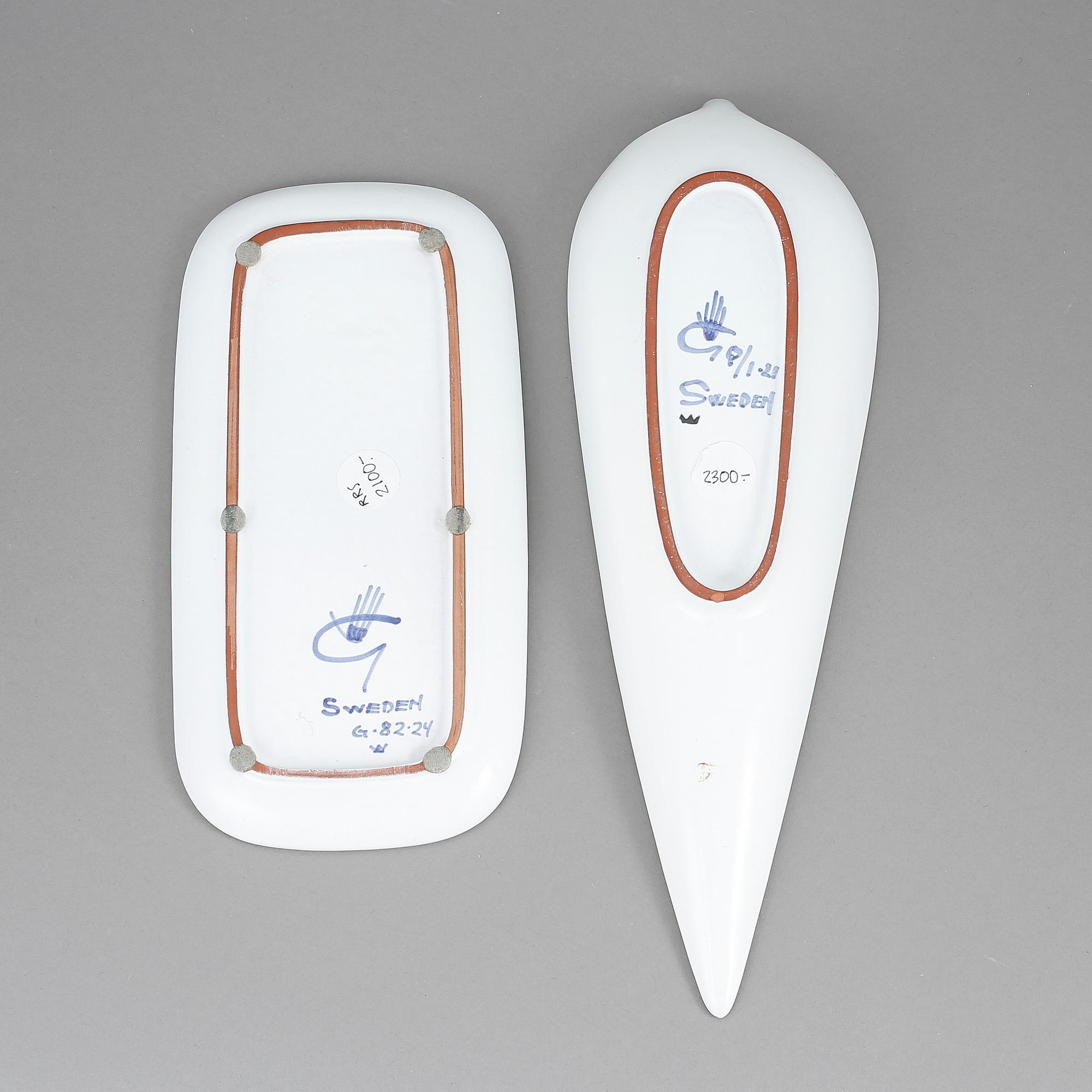 FAT, 2 st, fajans, Stig Lindberg, Gustavsberg Studio.