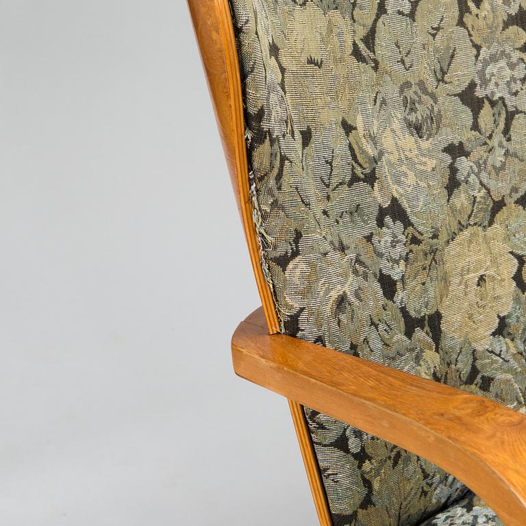 Werner West, fåtöljer, ett par, Wilh. Schaumannin Vaneritehdas Oy, Jyväskylä, Finland 1930-40-tal.