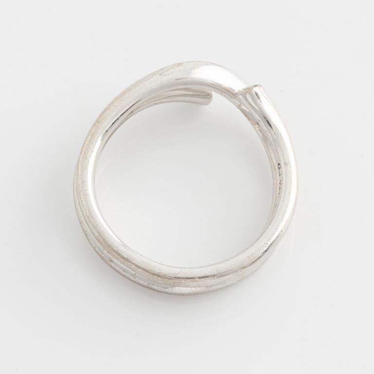 Georg Jensen, two rings, with brilliant-cut diamonds.
