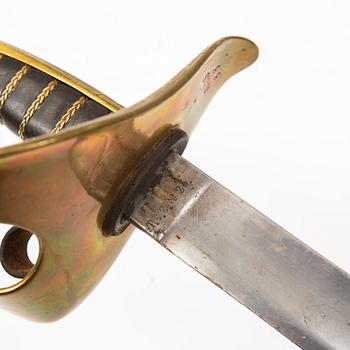 A Swedish cavalry sabre 1854 pattern with scabbard.