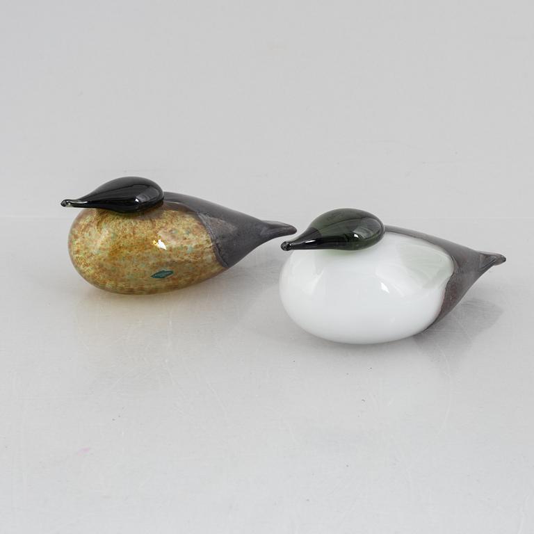 Oiva Toikka, glasfåglar, 2 st, Nuutajärvi, Notsjö, Finland.