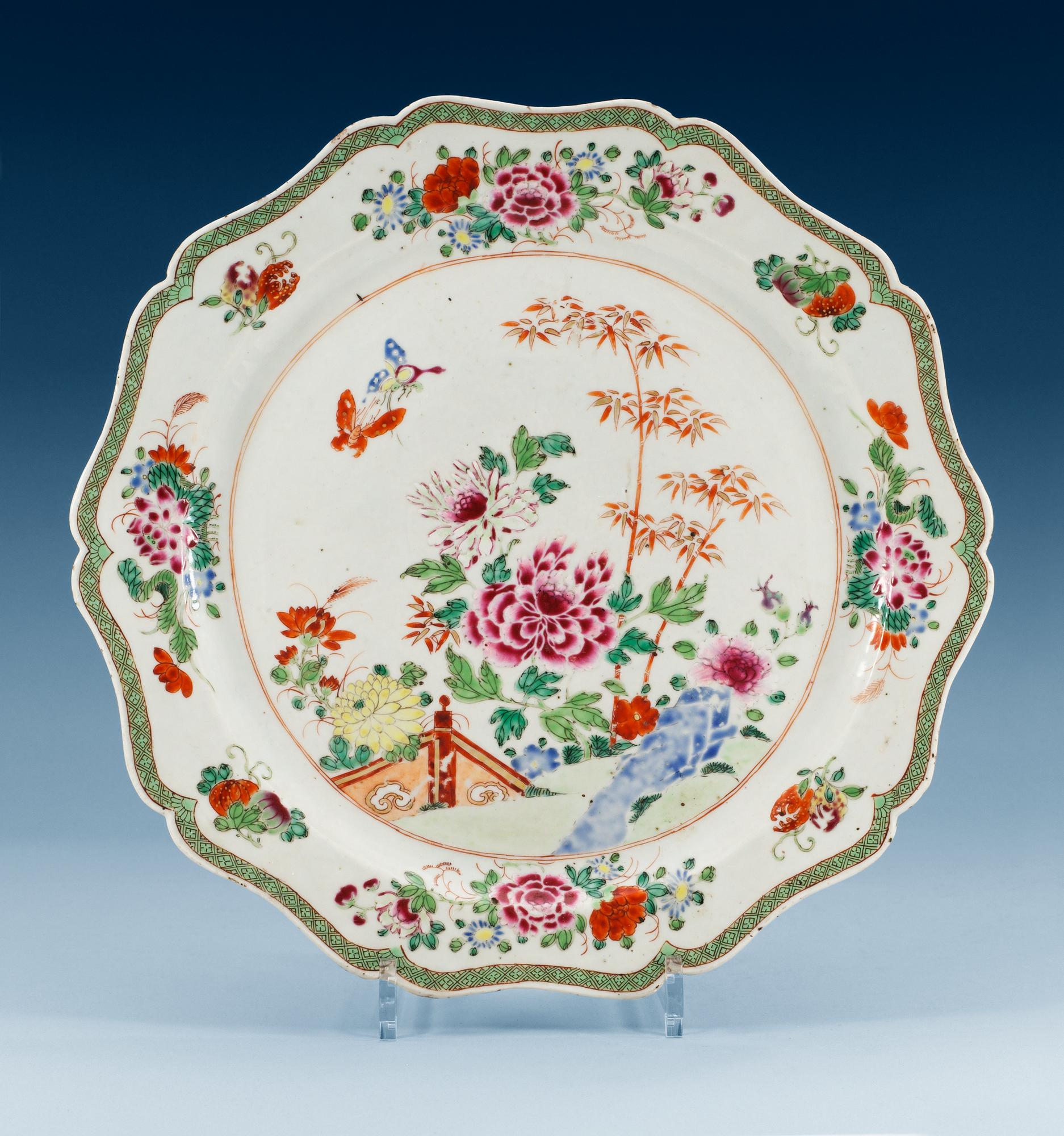 FAT, kompaniporslin. Qing dynastin, Qianlong (1736-95).
