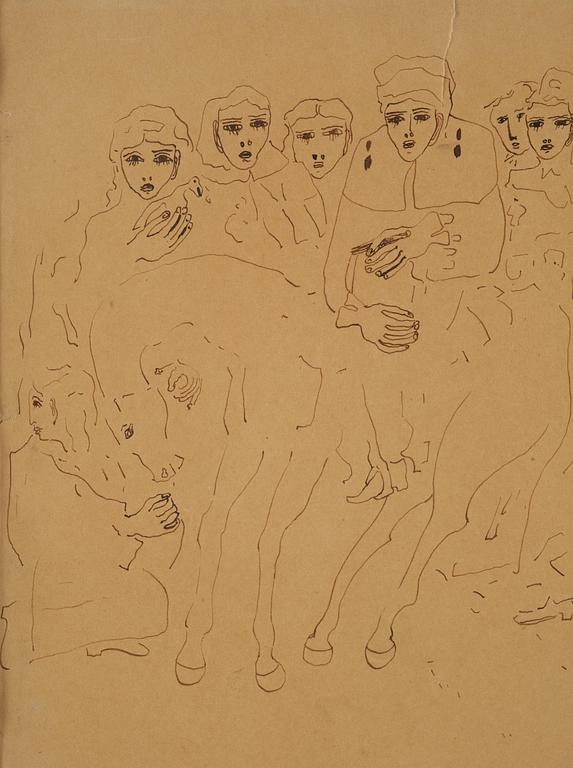 Carl Fredrik Hill, Figures and horse.