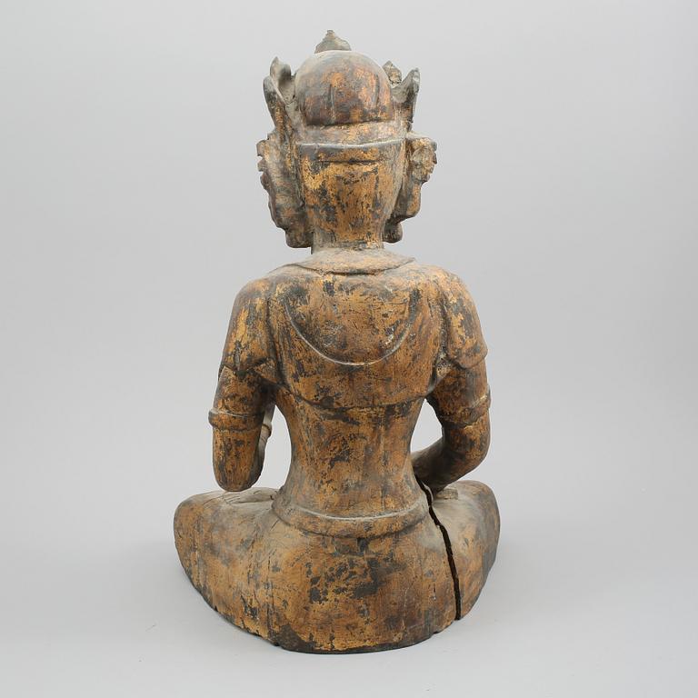 SKULPTUR, trä, orientalisk, 1900-tal.