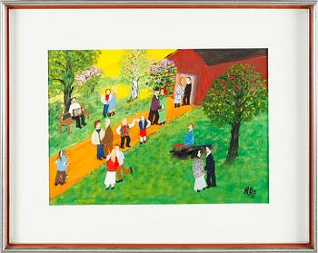 Axel Bengtsson · AXEL BENGTSSON, gouache, monogramsignerad och daterad 71.