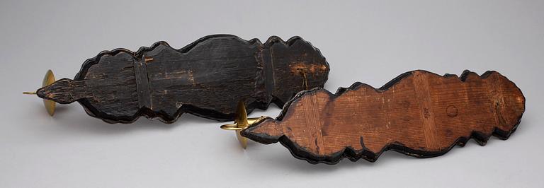 SPEGELLAMPETTER, ett par, en märkt ANS, Anders Nordström, Jönköping, verksam 1763-1779.