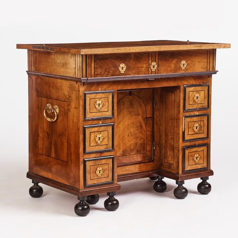 Queen Hedvig Eleonora's Ulriksdal desk, a baroque parquetry desk by royal cabinetmaker Hindrich von Hachten, 1691.