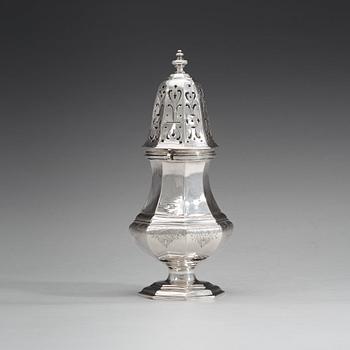 A Swedish 18th century silver sugar-caster, marks of Magnus Myrman, Norrköping (1706-1730).