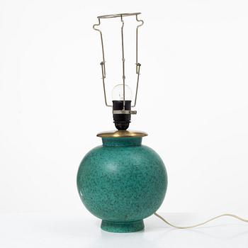 Wilhelm Kåge, an 'Argenta' vase turned in to a lamp, Gustavsberg.