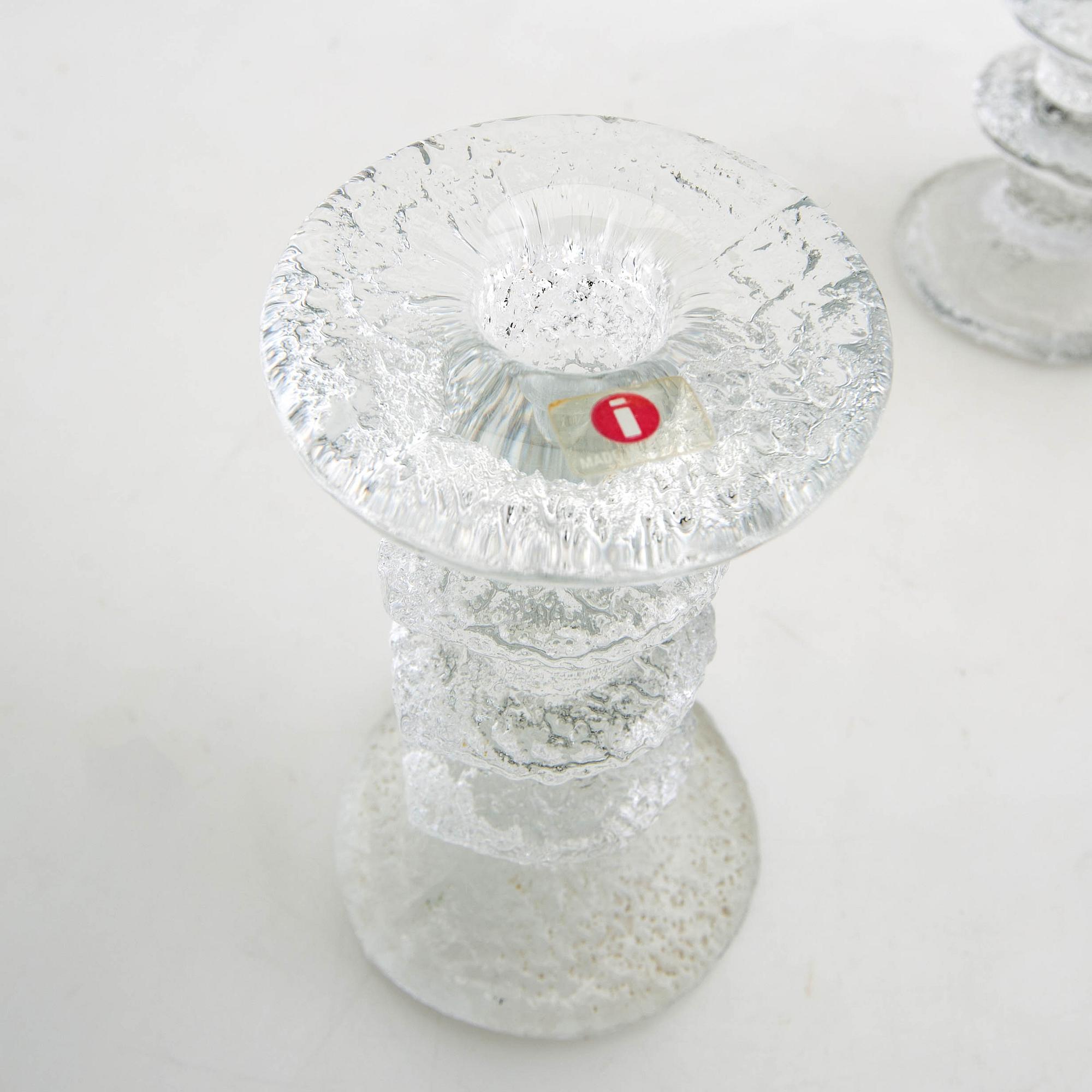 Timo Sarpaneva, ljusstakar 9 st "Festivo" Iittala Finland gjutet glas.