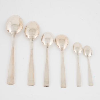 Jacob Ängman, besticksservis, 130 delar. silver "Rosenholm", Stockholm, 1946-1967.