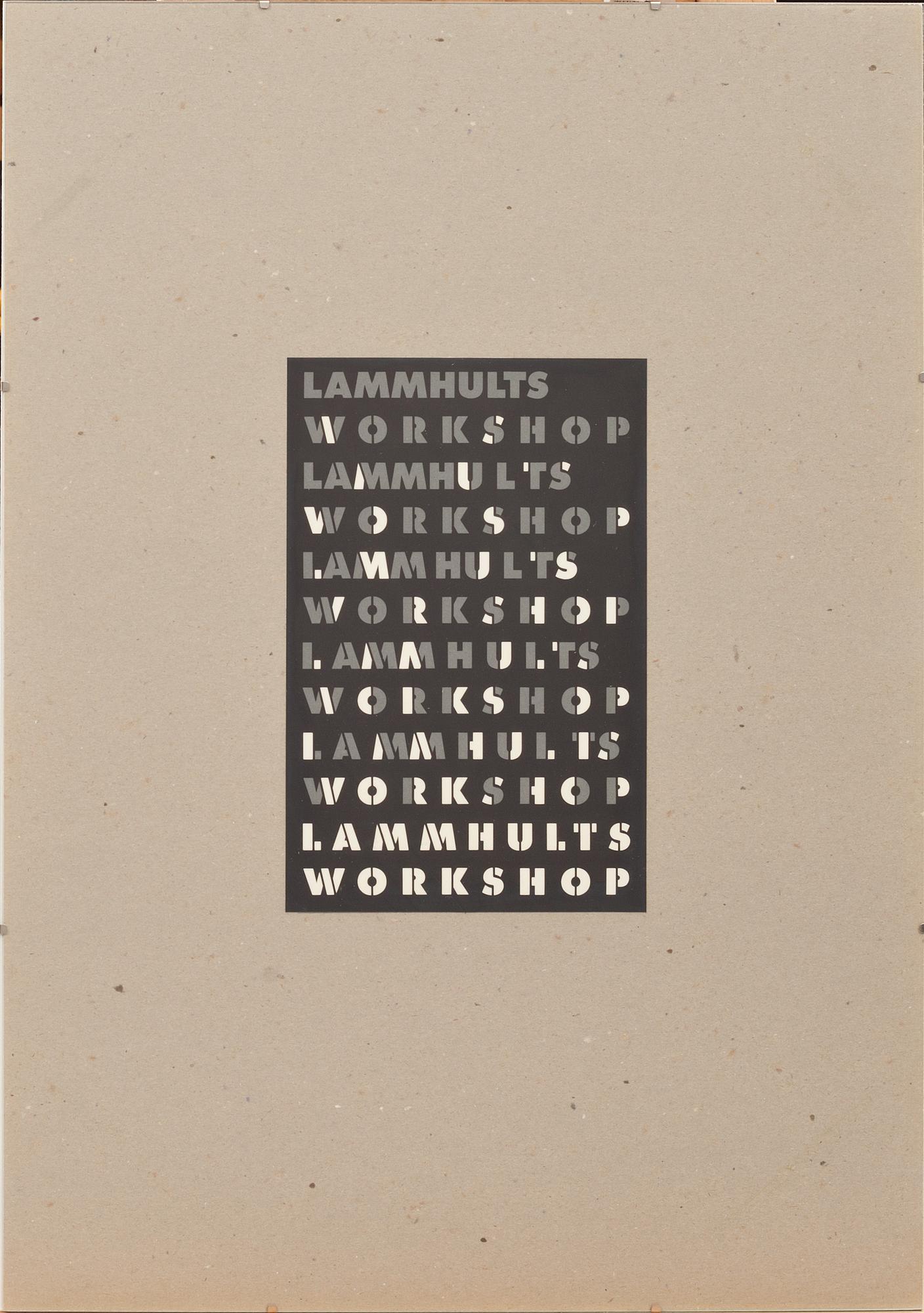 SKISS TILL AFFISCH, "Lammhults Workshop". Formgivare Hc Ericson.