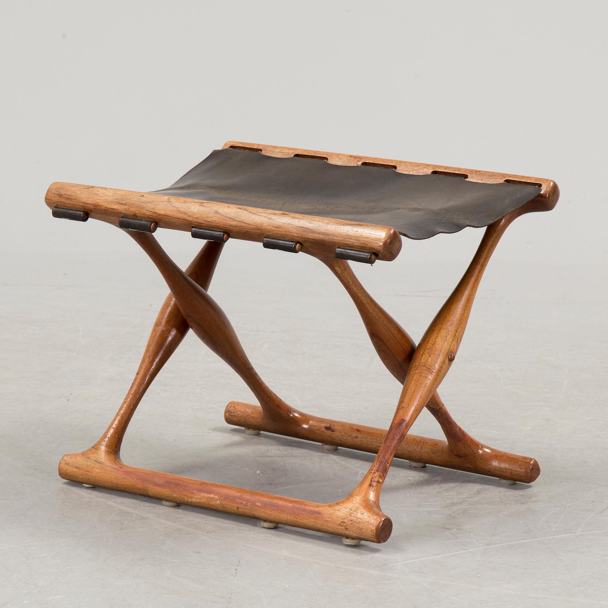A 1960s folding stool by Poul Hundevad for Vamdrup, Denmark.