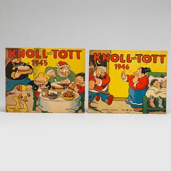 12 magazines including Kalle Ankas julbok 1945.