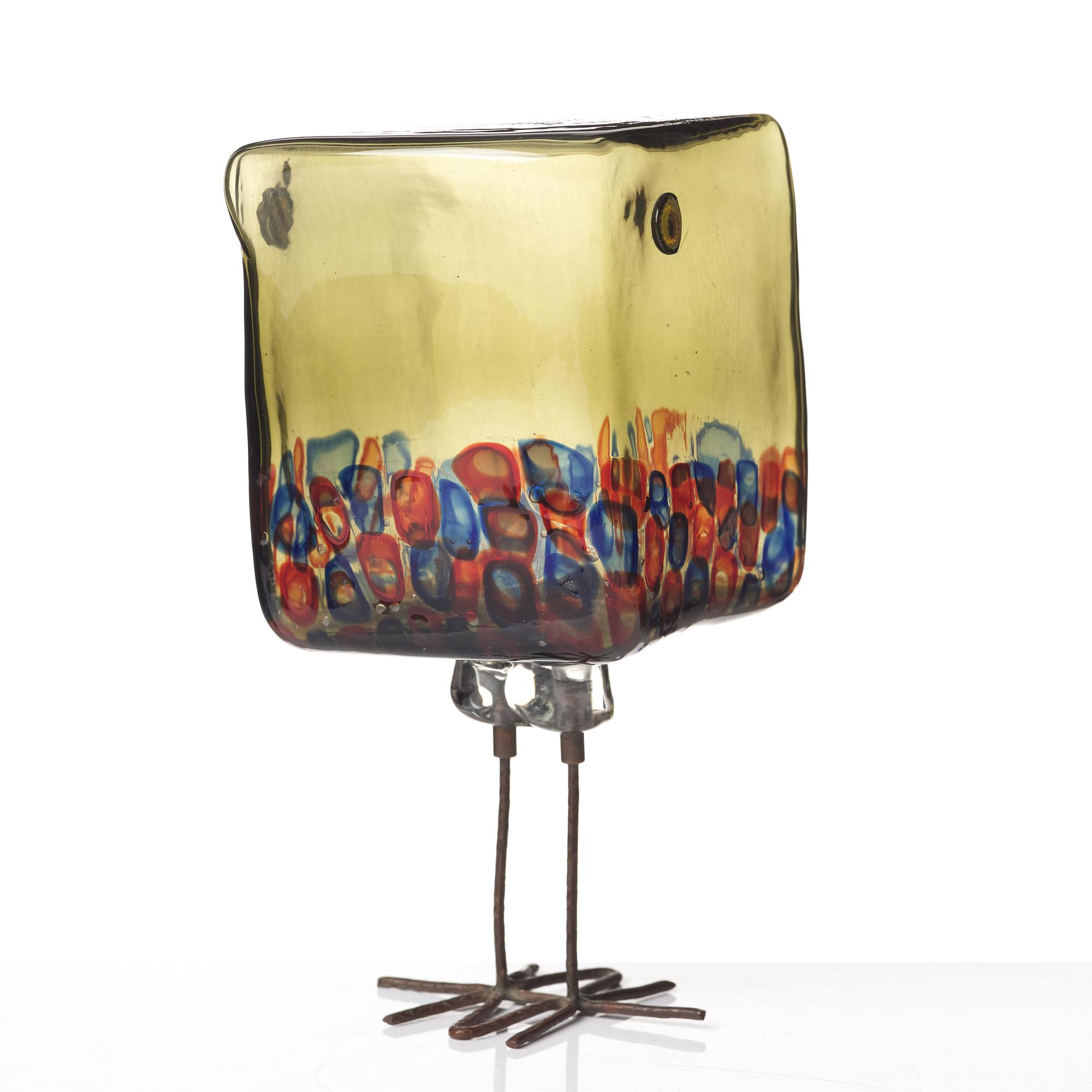 Alessandro Pianon, a "Pulcino" glass sculpture of a bird, Vistosi, Italy 1960's, model S191.