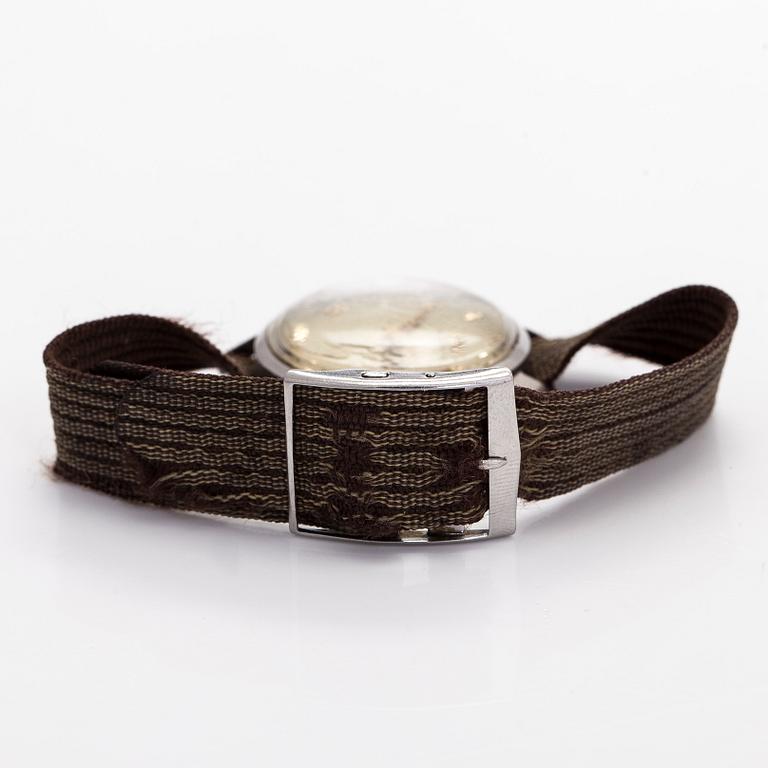 Omega,  Honeycomb dial, wristwatch, 33 mm, steel, manual, plastic crystal, circa 1952.